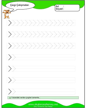 okul öncesi çizgi çalışma sayfaları